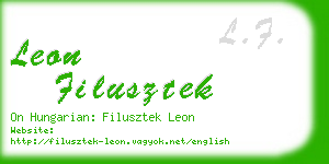 leon filusztek business card
